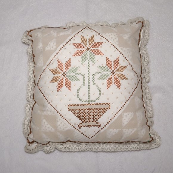Home Made Other - Flowerpot Needlepoint throw pillow